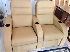 Leather theater/stadium seating for 15