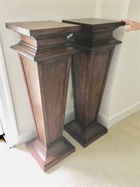 2 Oversized wood pedestals Made in Italy