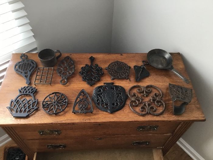 Antique trivets and stove plates/grates. Some rare!