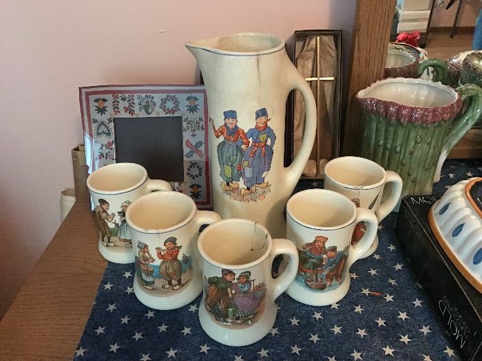 Vintage pitcher and mug set
