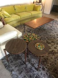Beautiful Persian rug, 1960's couch, accent tables MCM furniture & lots more!