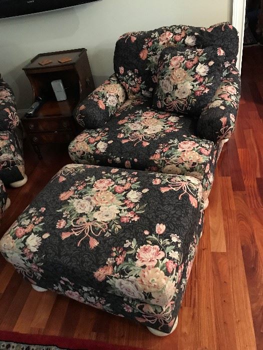 Floral Chair / Ottoman $ 160.00