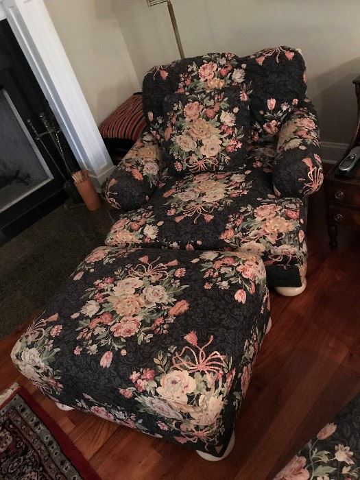 Floral Chair / Ottoman $ 160.00