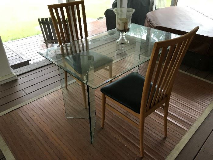 Glass Table / 2 Chairs $ 160.00