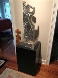 Jerry Clements Original - "lady loves jazz" sculpture with base - priced at sale.
