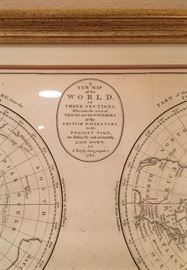 Framed Antique Map