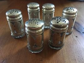 Sterling Silver and Cobalt Blue Salt and Pepper Shakers