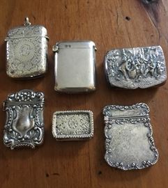 Decorative Sterling Silver Match Cases  