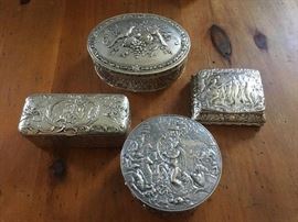 Decorative Sterling Silver Trinket Boxes