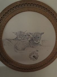 Tiger Wicker Clock