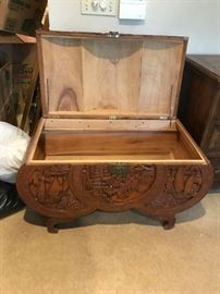 #56	Carved Camptor Wood Chest 	 $300.00 
