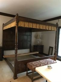 #59	Henredon Wood Canopied King Size Bed frame w/Side Rails	 $800.00 
