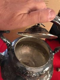 #95	Tea Pot Silverplate on Stand w/Burner	 $55.00 
