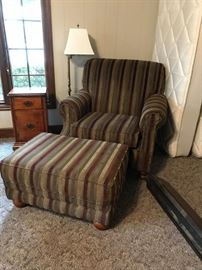 #108	Rust/Cream stripe Chair w/ottoman	 $100.00 
