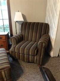 #108	Rust/Cream stripe Chair w/ottoman	 $100.00 
