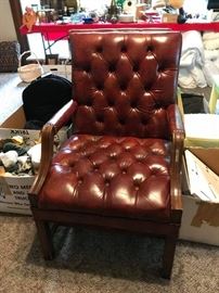 #112	(2) Pleather Side  Arm Chairs   $75 each	 
