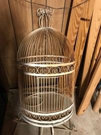 #135	White/Rust Metal Bird Cage 30"T	 $30.00 
