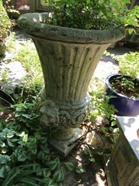 #144	Concrete Vase w/lions on Side 30" Tall	 $100.00 
