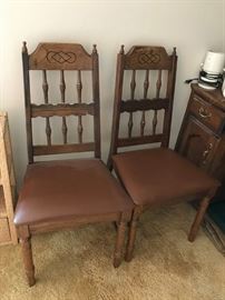 #180	(2) Odd Brown Dining Chairs (circle w/diamond carved back)  $20 each	 $40.00 
