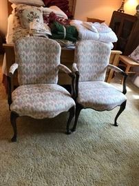 #185	(2) Side Chairs w/fan pattern fabric    $75 each	 $150.00 
