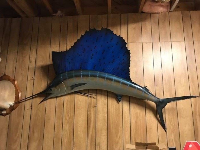 #62 sail fish as is tail $65