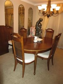 Dining room set and Statue
