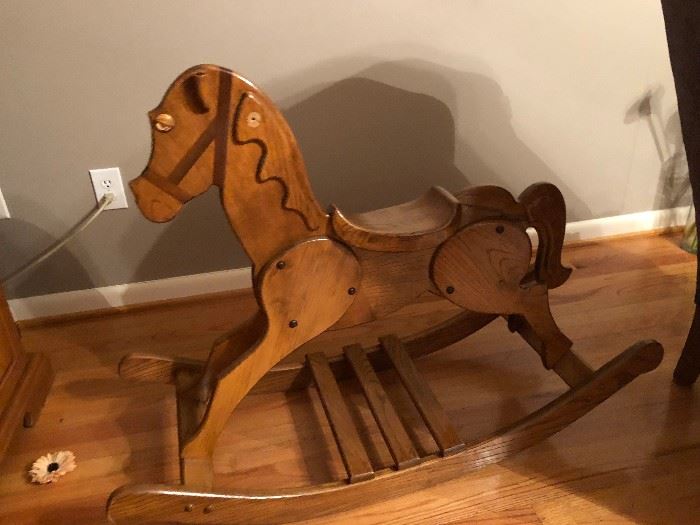 Wood toy rocking horse