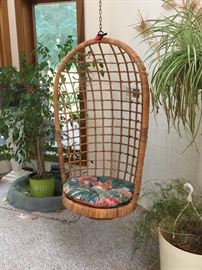 Wicker swing chair