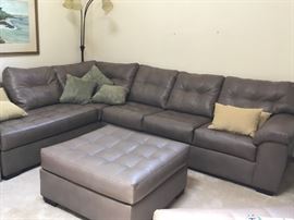 grey leather sectional sofa
