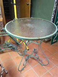 there are several of these out door table with folding legs