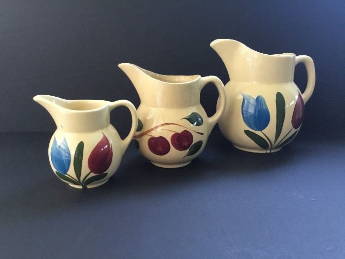 3 Watt Pottery Pitchers        https://ctbids.com/#!/description/share/32392