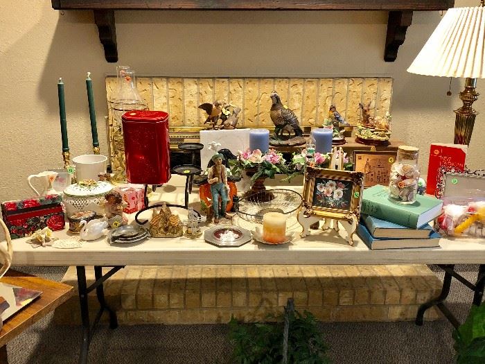 PICTURE FRAMES, LAMPS, DECORATIVE BIRD ART, CANDLES