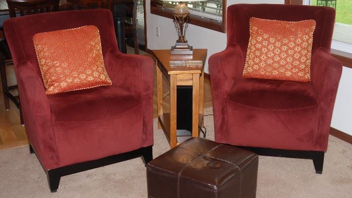 Pair Plush Chairs. Great fit for smaller spaces!