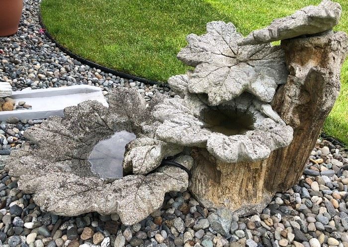 Gorgeous 'Flower World' Cast Cement Fountain 