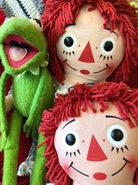 Vintage Kermit and Raggedy Ann & Andy