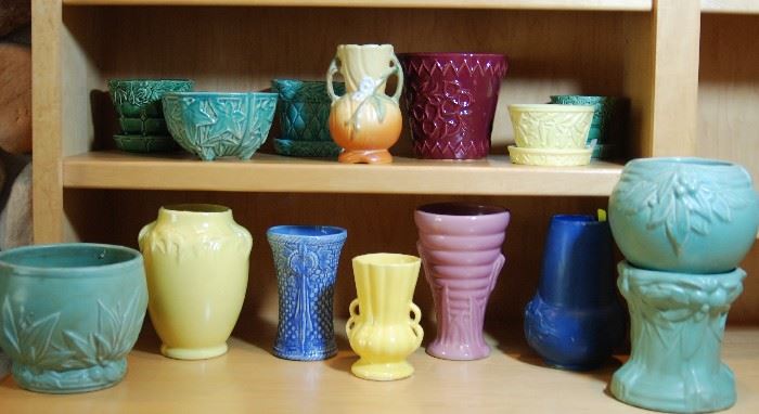 Vintage McCoy Collection     (double handled yellow vase not included)