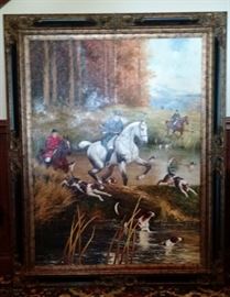 Fox Hunt oil on Canvas 3’ x 5’ , framed
