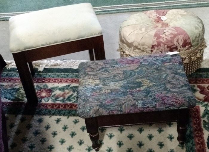 Footstools of different varieties located in the Store Room near Guest Quarters. 