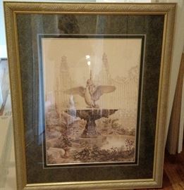 Beautiful sepia matted and framed print