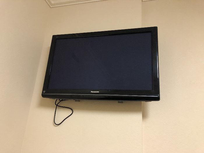 Wall mounted Panasonic television in Gym