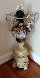 Gorgeous decorative Floor Urn with base and lid. 