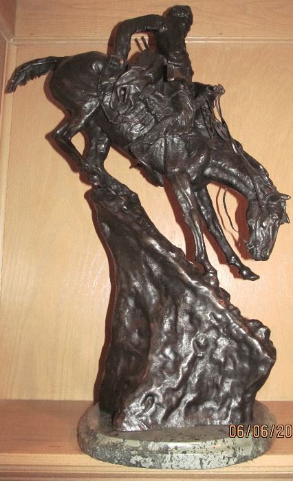 HENRY BONNARD "LOST WAX" , BRONZE CASTING OF. REMINGTON...."MOUNTAIN MAN " WITH CERTIFICATE OF AUTHENTICITY