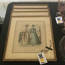 Set of 4 Framed Victorian Prints
