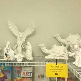 Unfinished Ceramic Nativity Set (17pcs)
