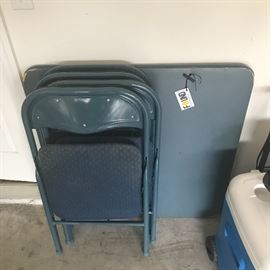 Card Table and 4 Folding Chairs