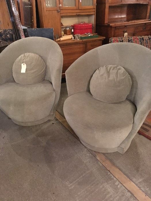 pair of mod grey chairs $500.00 pair