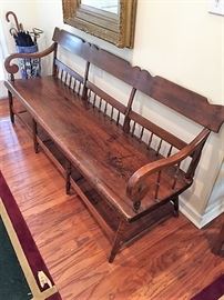 Antique bench with walnut finish...early 19th century