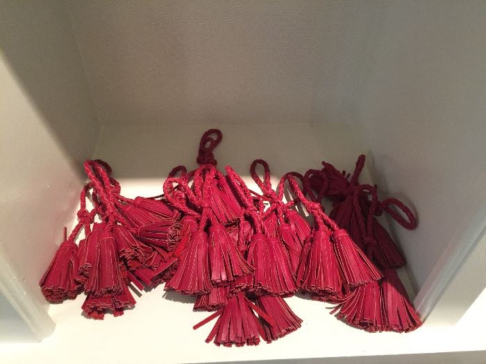 Red leather tassels