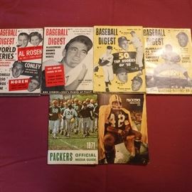 Baseball Digest & Packer Media Guides Magazines       http://www.ctonlineauctions.com/detail.asp?id=739824