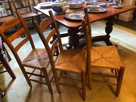 Ladder Back chairs with rushed seats